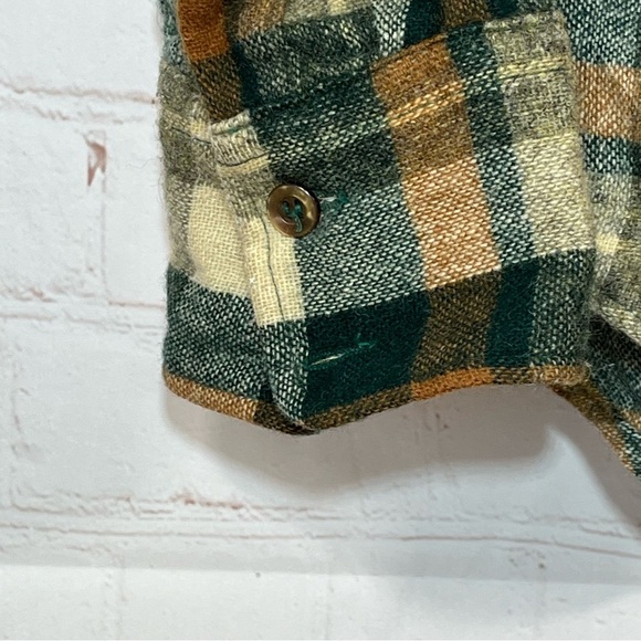 Vintage Windbreaker Wool Plaid Flannel Shirt Mens Size Large Double Pockets 80’s - Picture 8 of 14